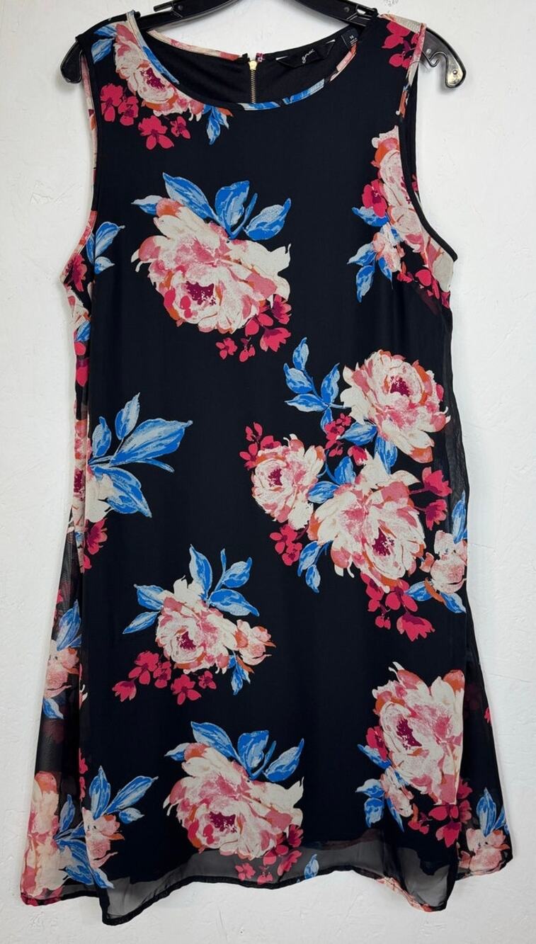 GNW Black Sleeveless Knee-length Dress Women's 14